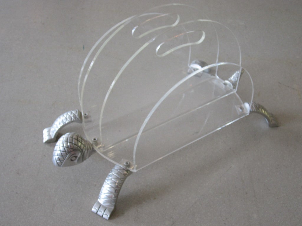 Lucite Turtle Magazine Rack For Sale 4