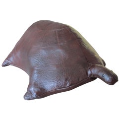 Vintage Leather Turtle Ottoman