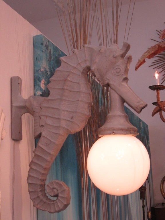 Pair of Sea Horse  Carriage Lamps 5