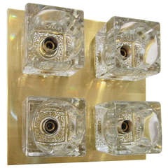 Peill & Putzler Monture encastrée cube en laiton et verre