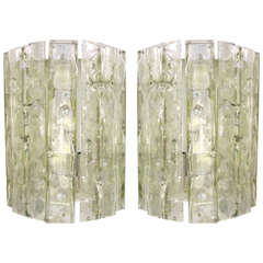 Pair of Vintage Glass Sconces