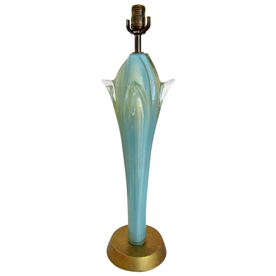 Single  Vintage Murano Glass Lamp by Seguso For Sale