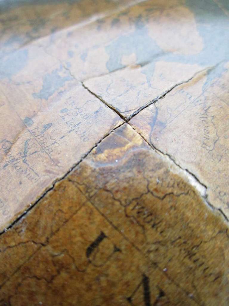 19th Century Antique Hammond Globe with Brass Base and Glass Castors
