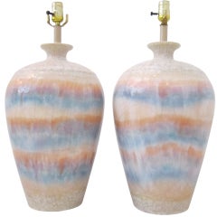 Pair of Multi-Colored Rainbow Lamps