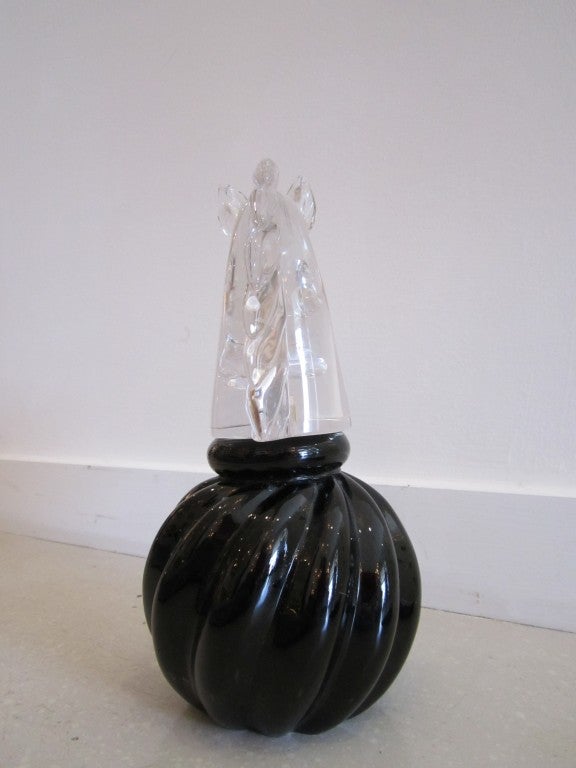 Italian Murano Glass Horse Head Bottle -- Luxardo