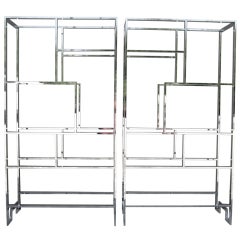 Pair of Milo Baughman Chrome Etageres