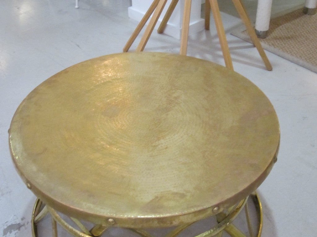 brass hammered coffee table