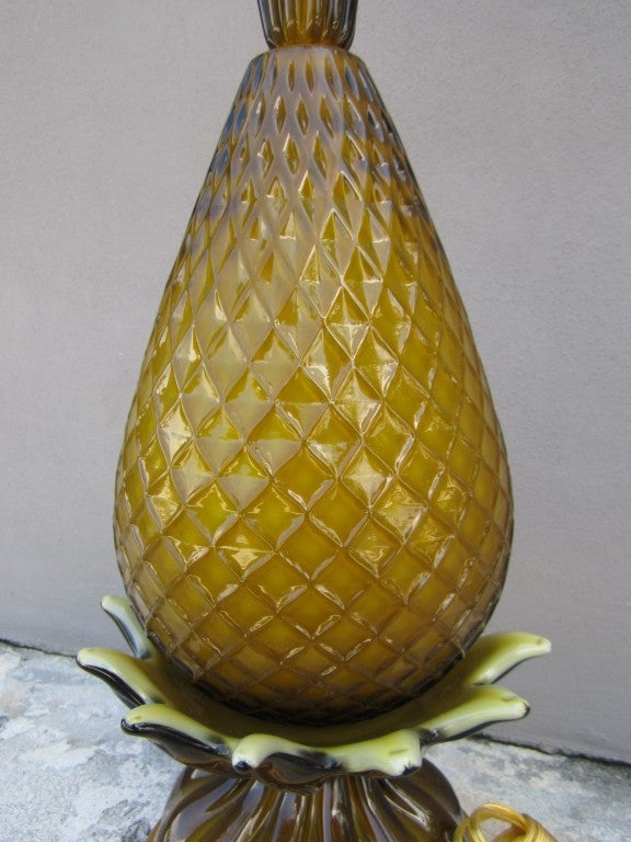 Glass Vintage Murano Pineapple Lamp