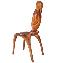 Vintage Artist-Made Carved Bird Chair