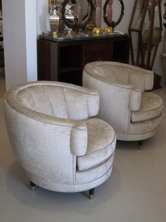 American Pair of Vintage Deco Style Armchairs