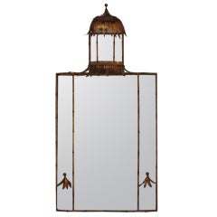 Gilt Metal Pagoda Mirror