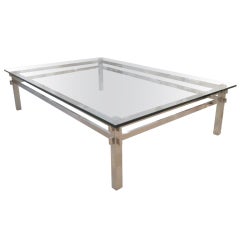 Large Chrome Geometric Coffee Table