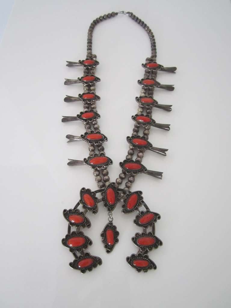 Coral Squash Blossom Necklace at 1stDibs