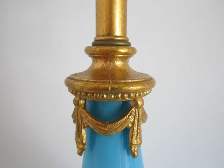 Pair of Turquoise Blue Murano Glass Lamps 2