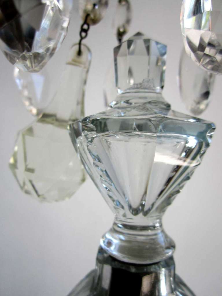 Pair of Continental Crystal Sconces In Excellent Condition For Sale In West Palm Beach, FL