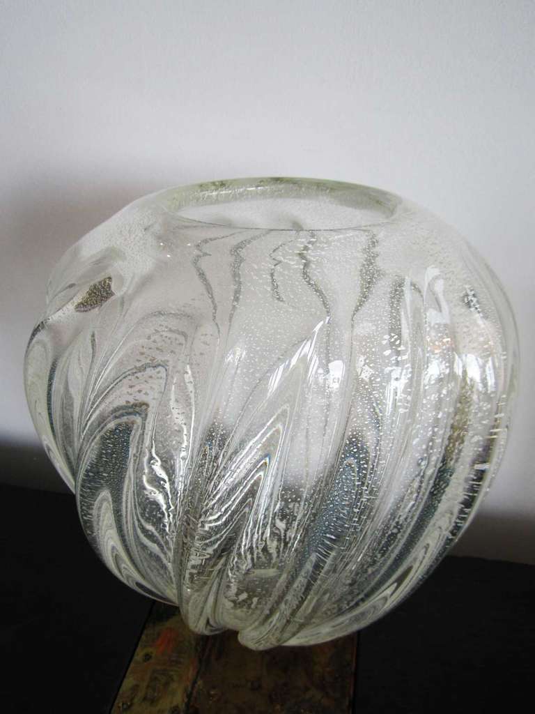 Mid-Century Modern Large Vintage Murano Glass Vase by Seguso