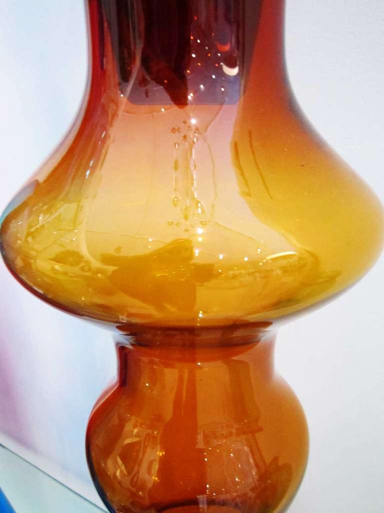 Overscale Amber Glass Decanter by Blenko 4