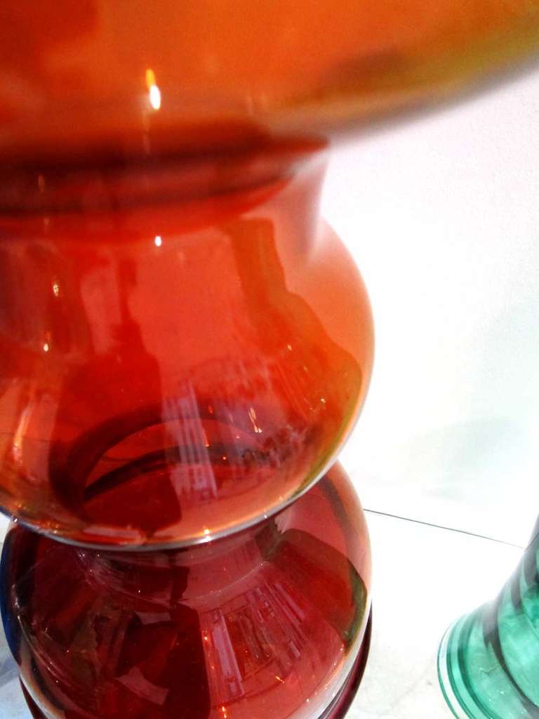 Overscale Amber Glass Decanter by Blenko 5