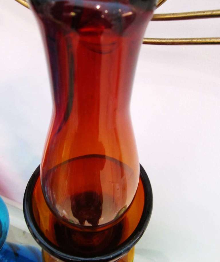 Overscale Amber Glass Decanter by Blenko 1