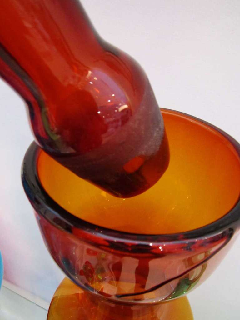 Overscale Amber Glass Decanter by Blenko 2