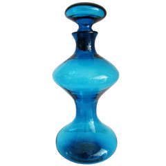 Organic Form Blue Blenko Decanter 2