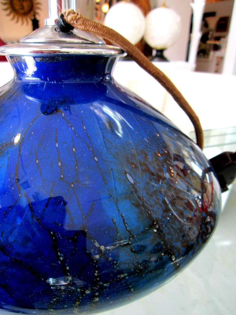 20th Century Rare WMF Ikora Blue Table Lamp