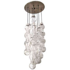 Large Vintage Doria Glass Chandelier