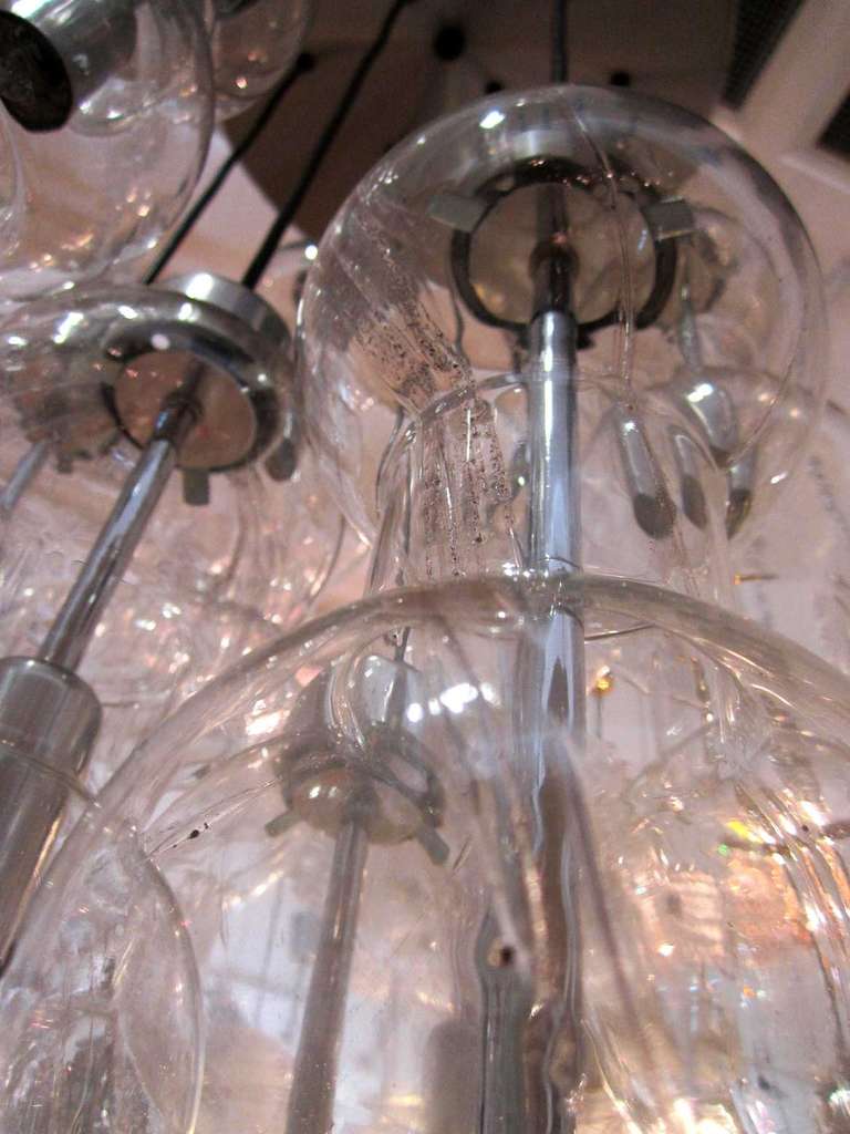 Late 20th Century Large Vintage Doria Glass Chandelier