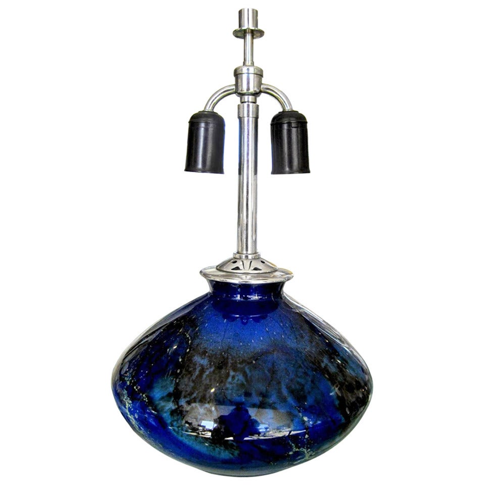 Rare WMF Ikora Blue Table Lamp