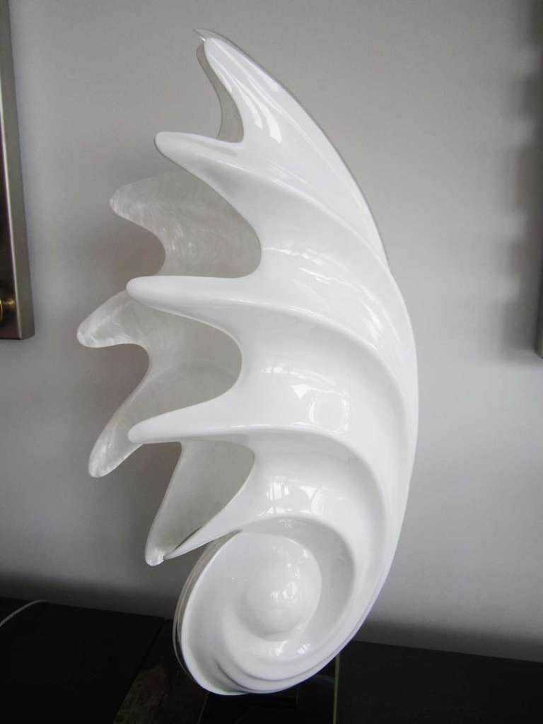 20th Century Large Vintage Rougier Shell Lamp