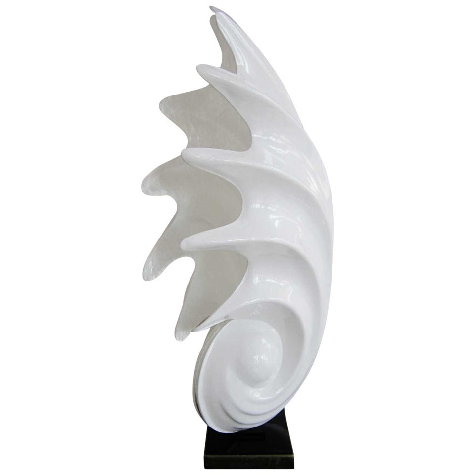 Large Vintage Rougier Shell Lamp