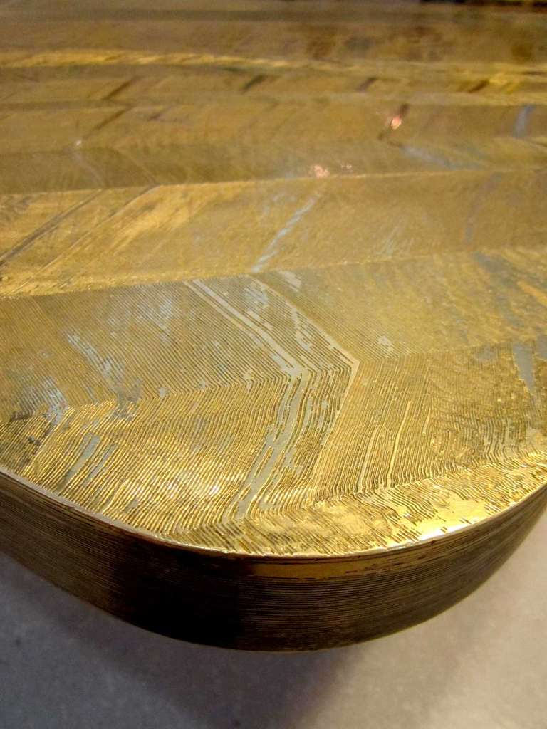 Brass Labradorite Coffee Table - Christian Krekels- Signed For Sale 5