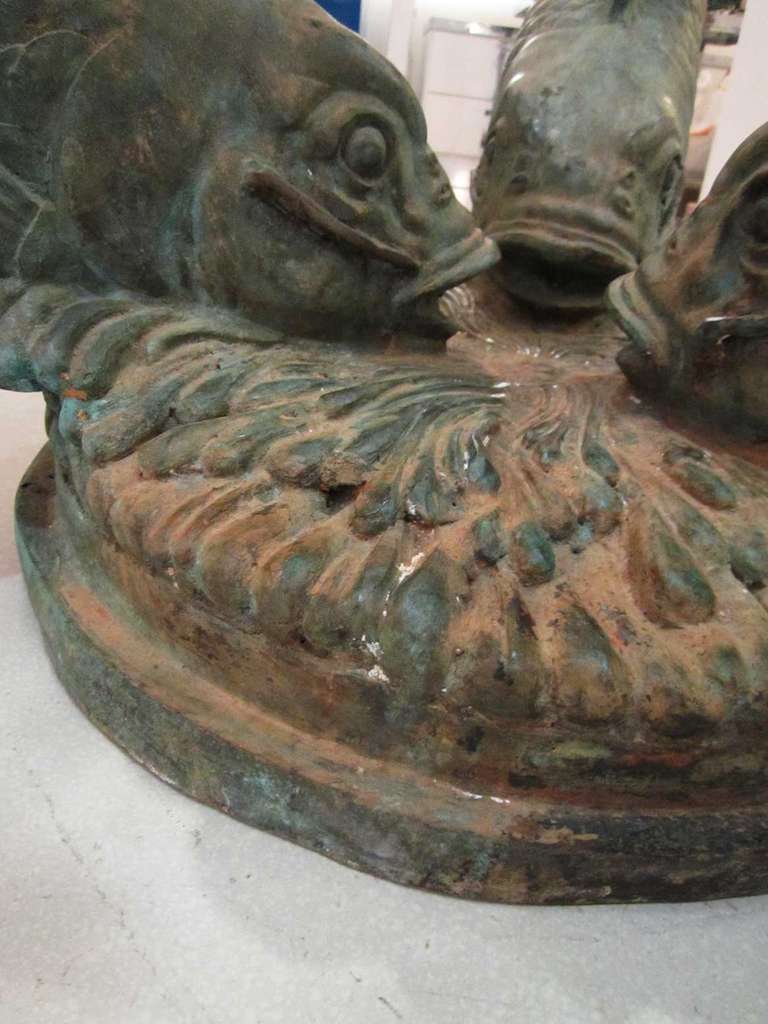 Unknown Bronze Koi Fish  Center Table