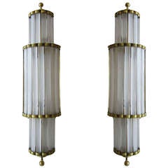 Pair of Large Murano Glass Wall Sconces