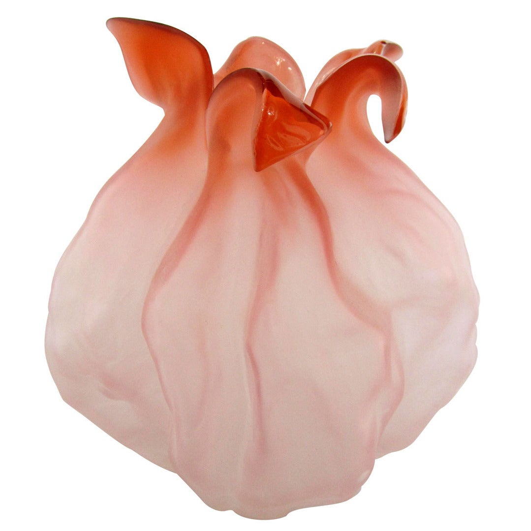 Pink Glass Organic Flower Vase