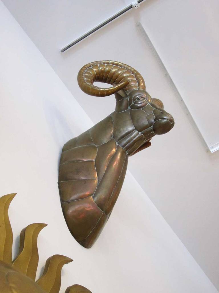 Large Sergio Bustamante Ram Trophy Mount In Excellent Condition In West Palm Beach, FL