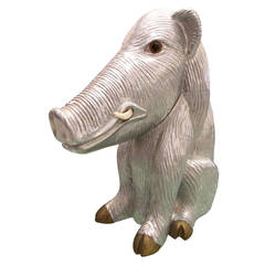 Arthur Court Aluminum Wild Boar Wine Cooler