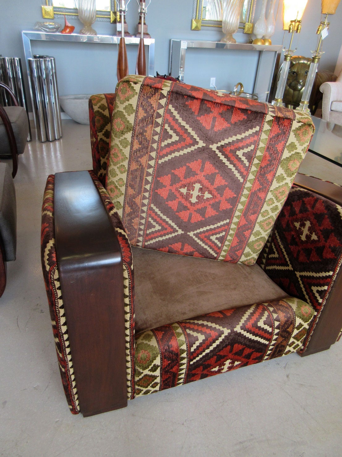 Upholstery Pair of French Art Deco Club Chairs