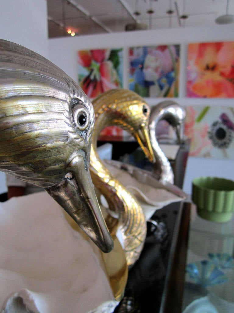 Mid-20th Century Italian Swans with Shell Bodies For Sale