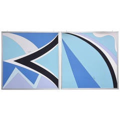 Pair of Framed Pucci Oversized Silk Panels