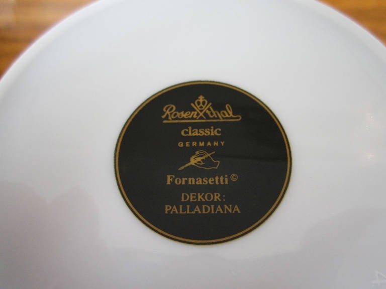 Massive Service of Fornasetti for Rosenthal Dinnerware, Palladiana 2