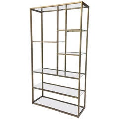 Bronze Milo Baughman Etagere with Glass Shelves