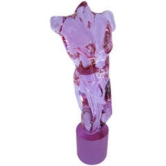Murano Glass Lavender Male Nude Sculpture 8