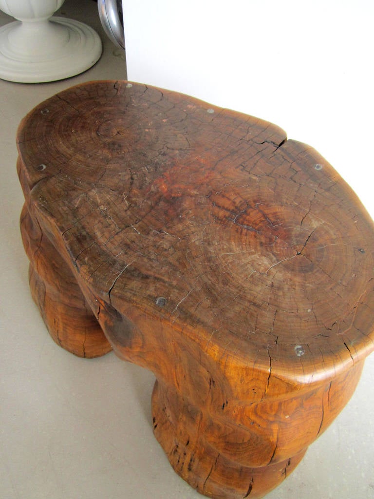 Wood Organic Tree Trunk Table, Sculpture
