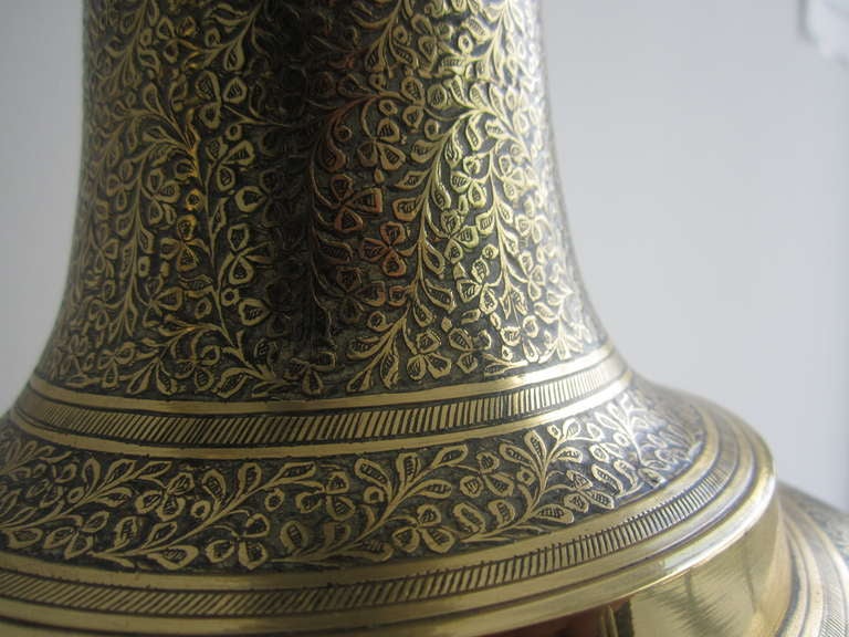 Mid-20th Century Pair of Large Brass Morrocan Lamps