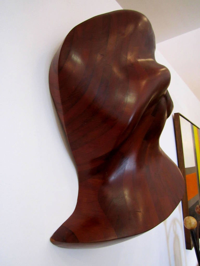 Vintage Carved Wood Biomorphic Wall Sculpture In Excellent Condition In West Palm Beach, FL