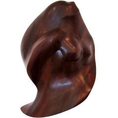 Vintage Carved Wood Biomorphic Wall Sculpture