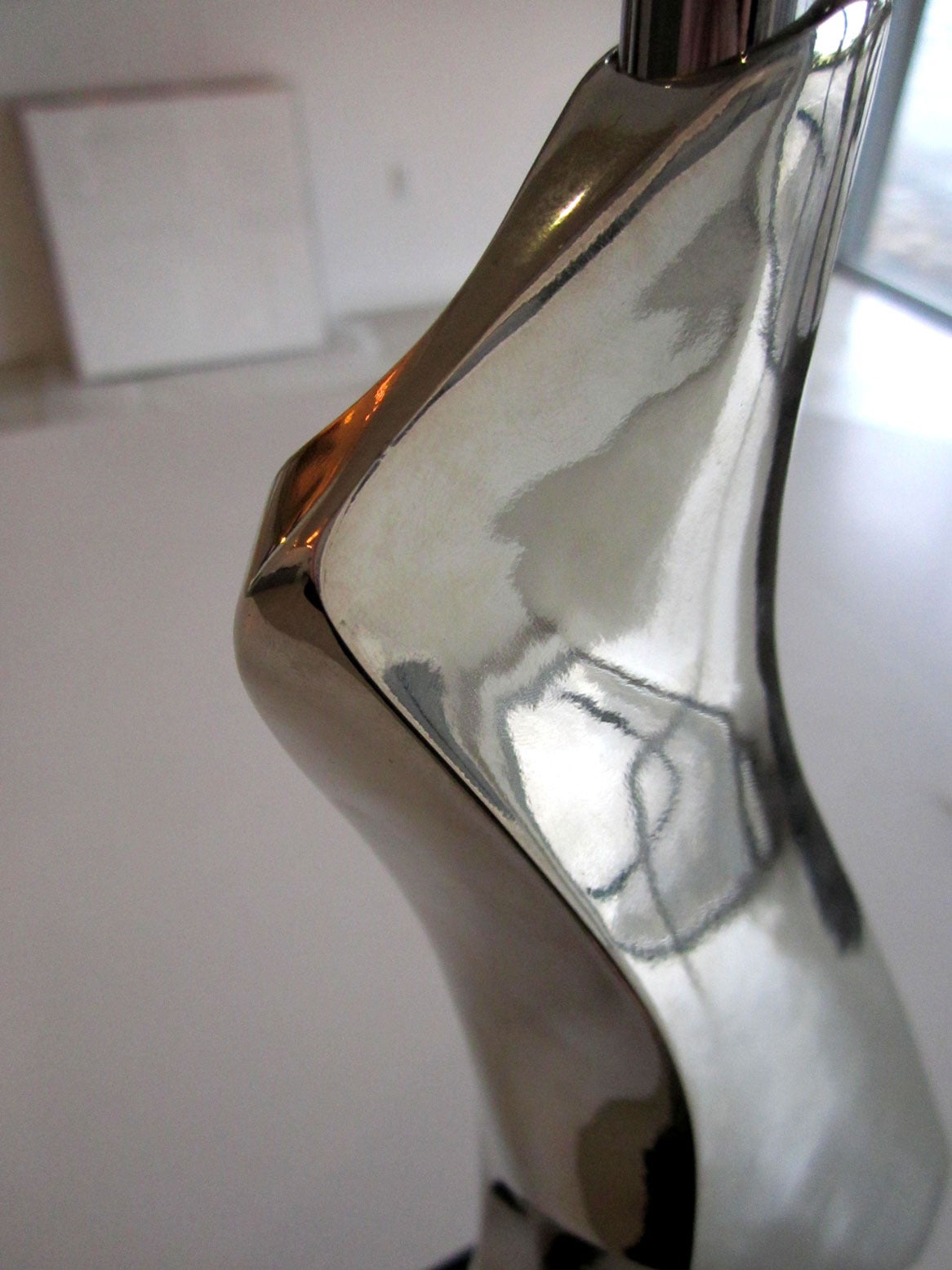 Pair of Nickel-Plated Sculptural Lamps by Laurel 3