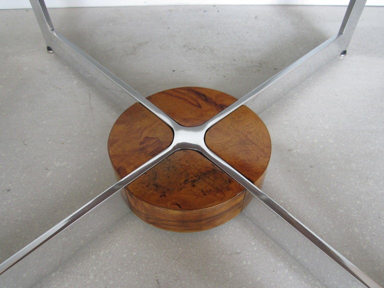 Late 20th Century Rare Milo Baughman Burlwood Card Table