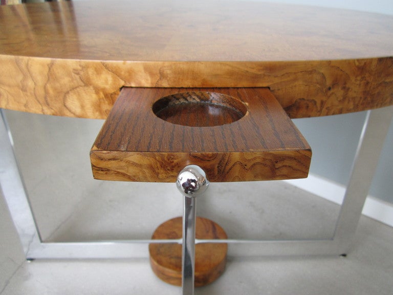 Rare Milo Baughman Burlwood Card Table 2